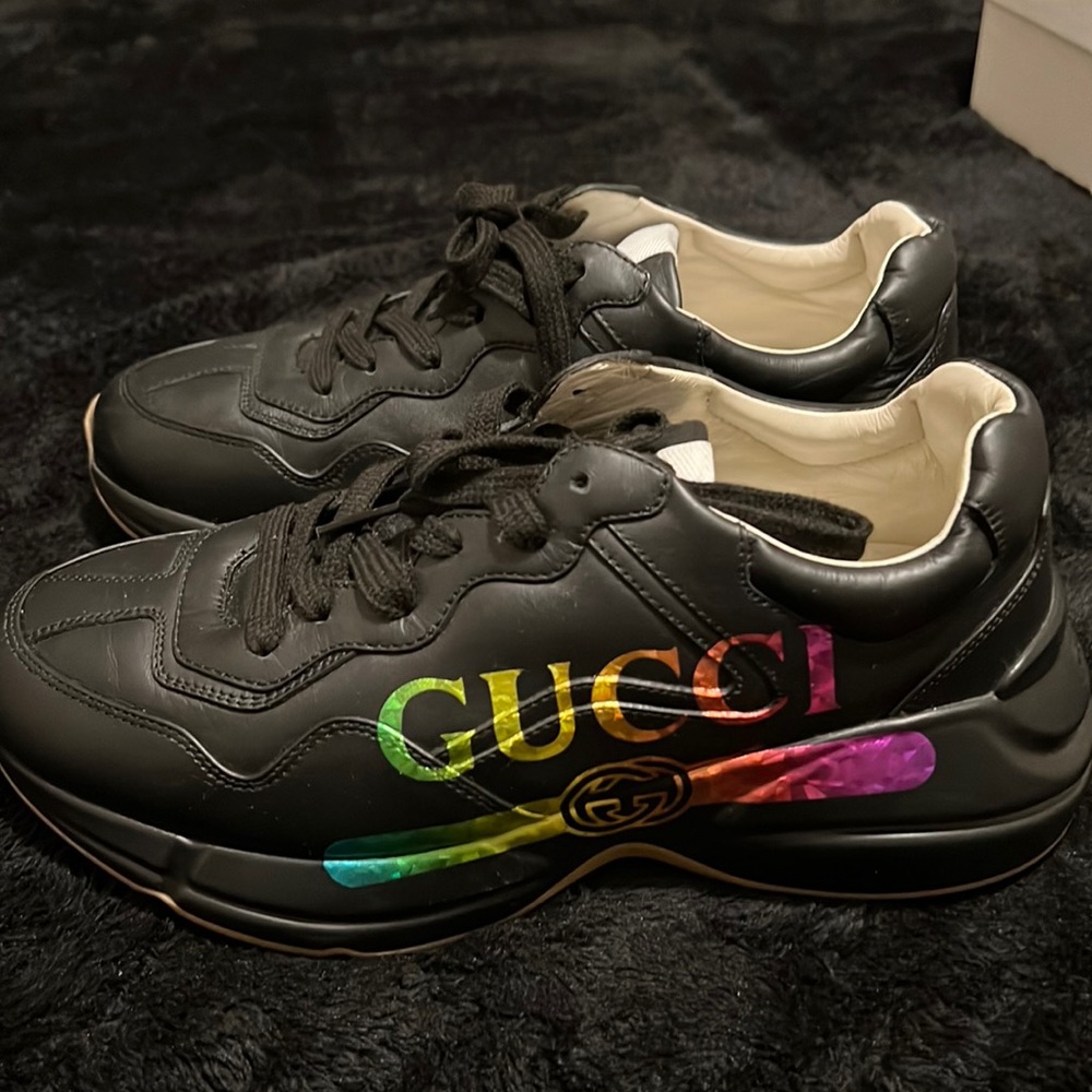 Gucci Rainbow Rhyton Lesther Sneakers size 6.5 in men